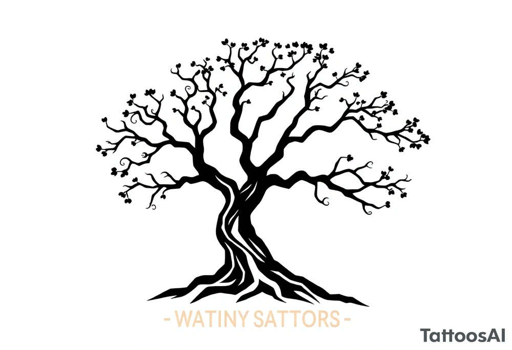 easy windy tree with 02.18.1998 tattoo idea