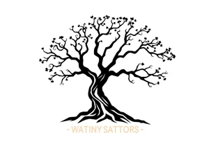 easy windy tree with 02.18.1998 tattoo idea