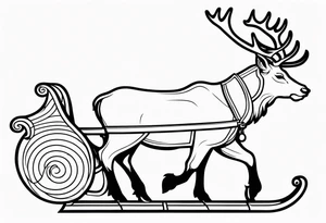 Santa Sleigh and Reindeer tattoo idea