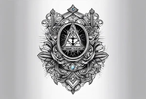 free masonry symbol , rectangle tattoo idea
