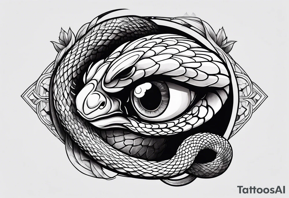 Snake Coming Out From An Eye Of A Broken Skull. tattoo idea