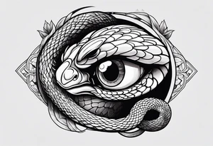 Snake Coming Out From An Eye Of A Broken Skull. tattoo idea