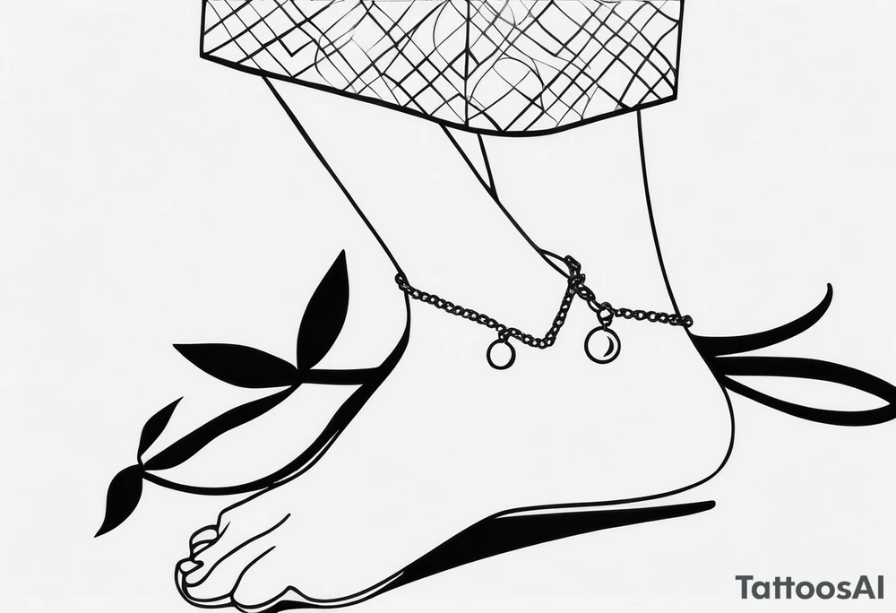 feminine ankle bracelet tattoo tattoo idea