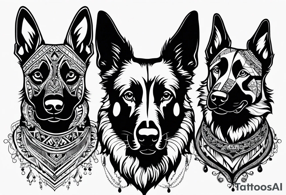 Belgian malinois, Scottish terrier, border collie, papillon tattoo idea