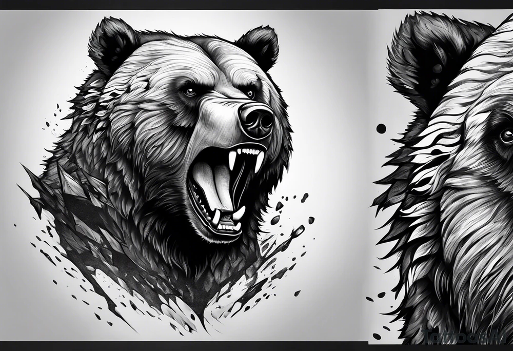 angry bear tattoo idea