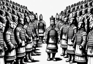 small terracotta warriors with backgruound tattoo idea