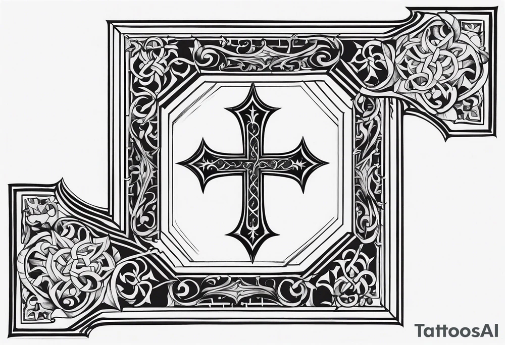 simple gothic cross tattoo idea