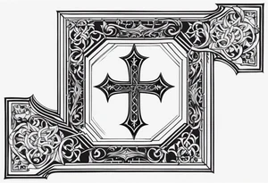 simple gothic cross tattoo idea