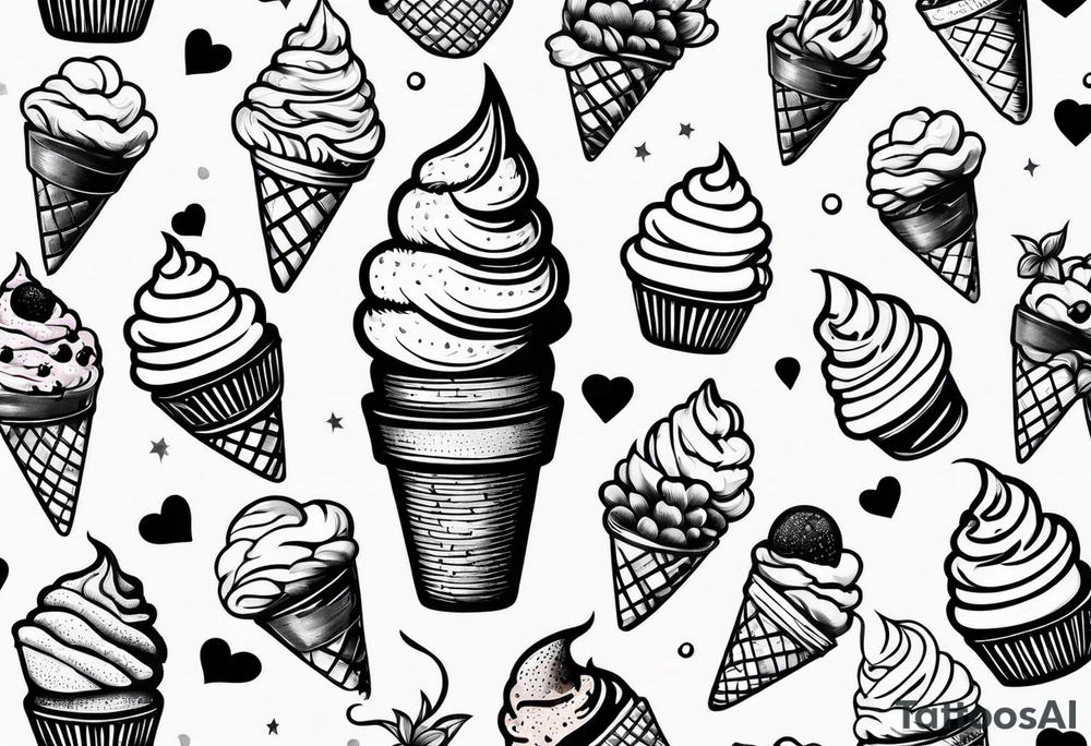 tiny ice cream cone tattoo tattoo idea