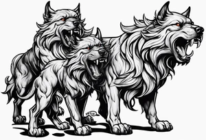 angry Cerberus tattoo idea
