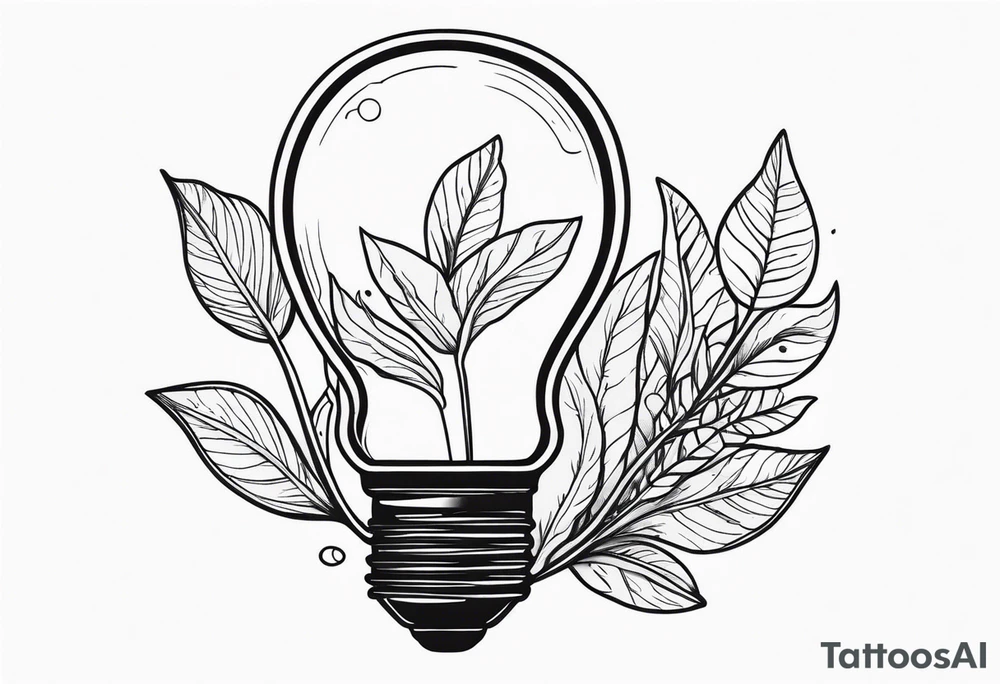 Light bulb with plants inside tattoo idea