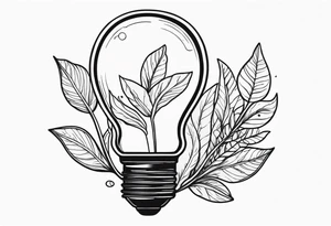 Light bulb with plants inside tattoo idea