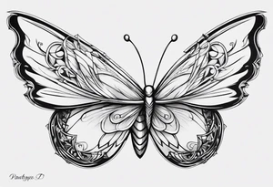 Angel winged butterfly tattoo idea