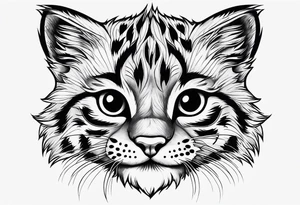 Super cute happy wildcat cub tattoo idea