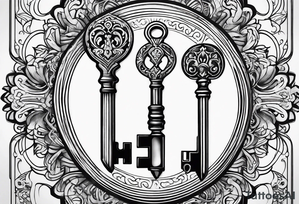 Key and keyhole tattoo idea
