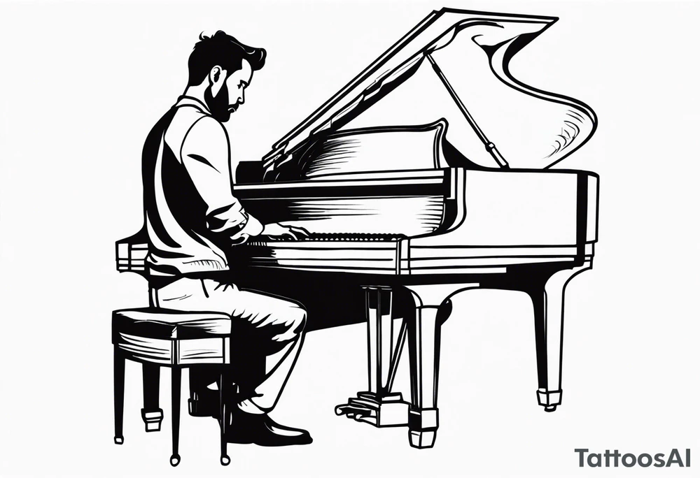 Man playing piano tattoo idea