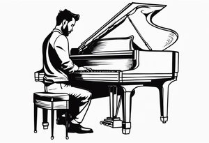 Man playing piano tattoo idea