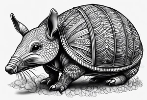 cute armadillo tattoo idea