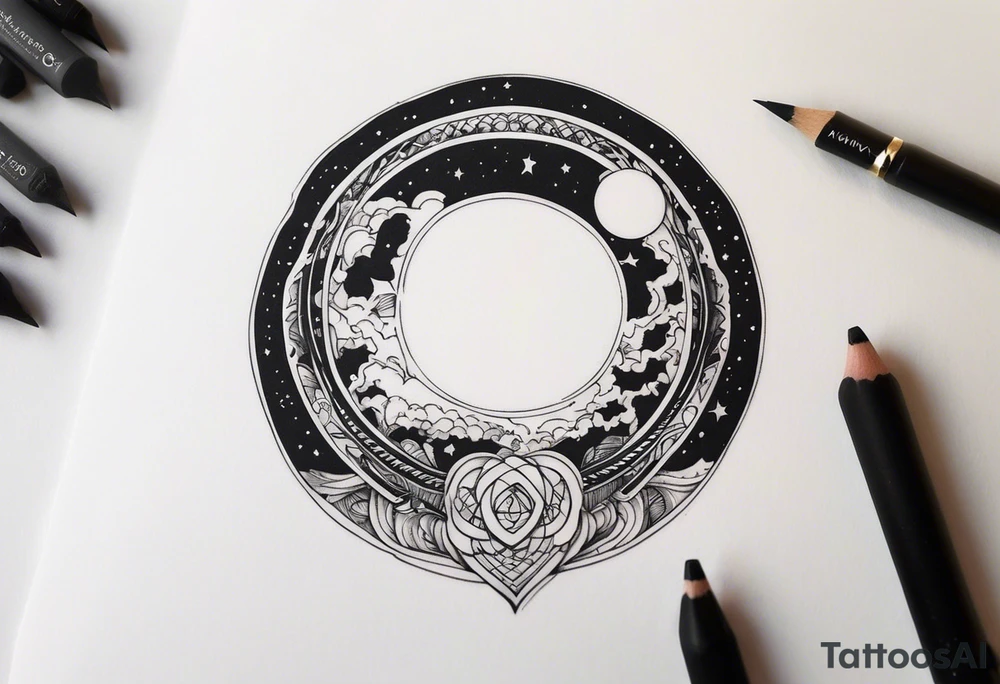 A tattoo that resembles ring for my finger with the word "the universe" tattoo idea