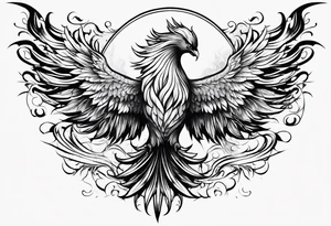 Phoenix on fire tattoo idea
