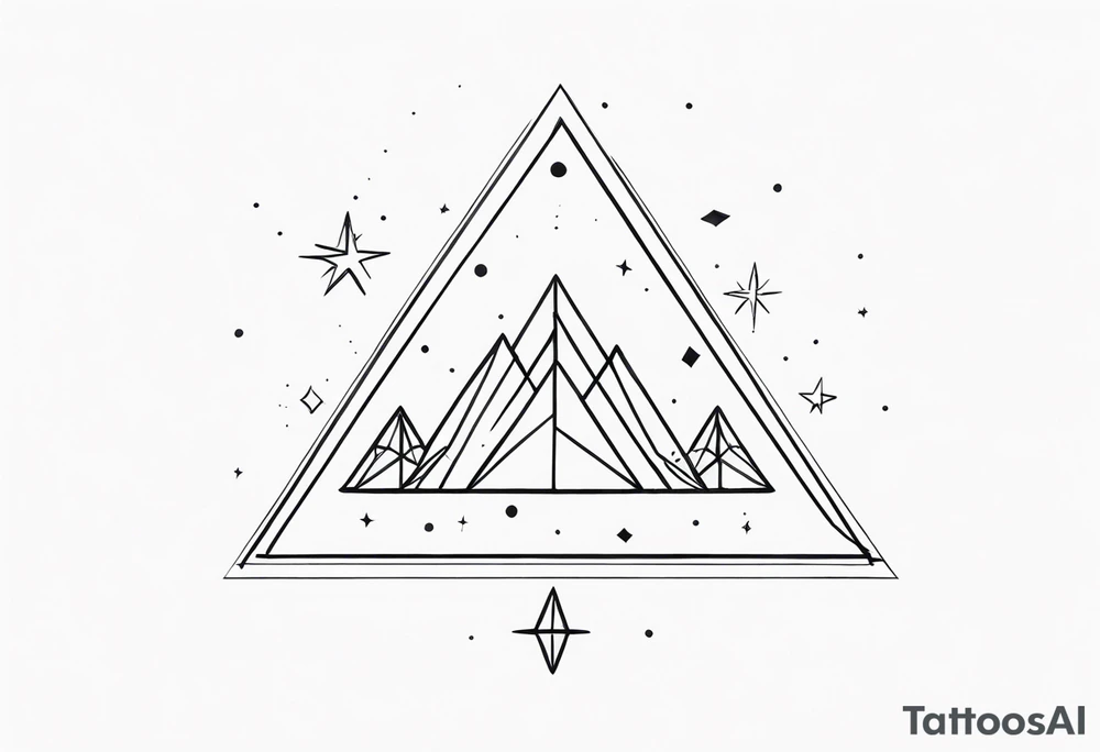 Aquarius constellation with pyramids tattoo idea