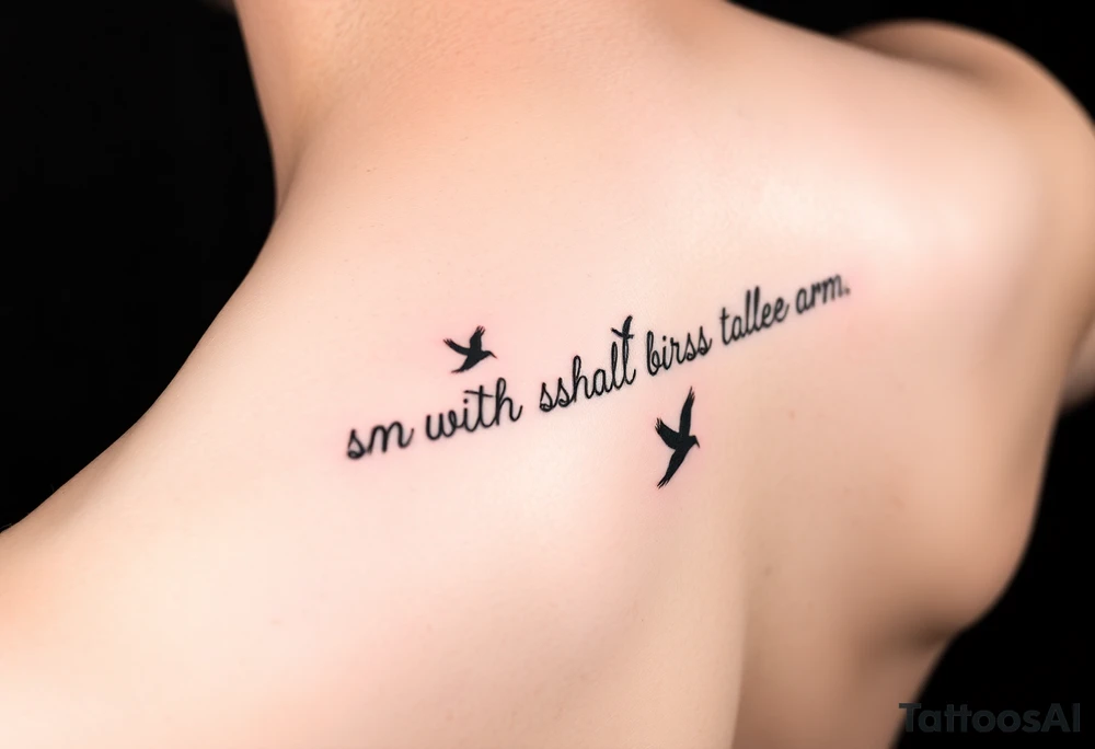 pictur of small black birds flying down arm tattoo idea