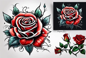 a red rose with thorns tattoo idea