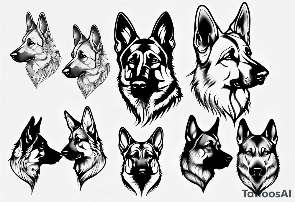 German shepherd profile tattoo idea