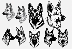 German shepherd profile tattoo idea