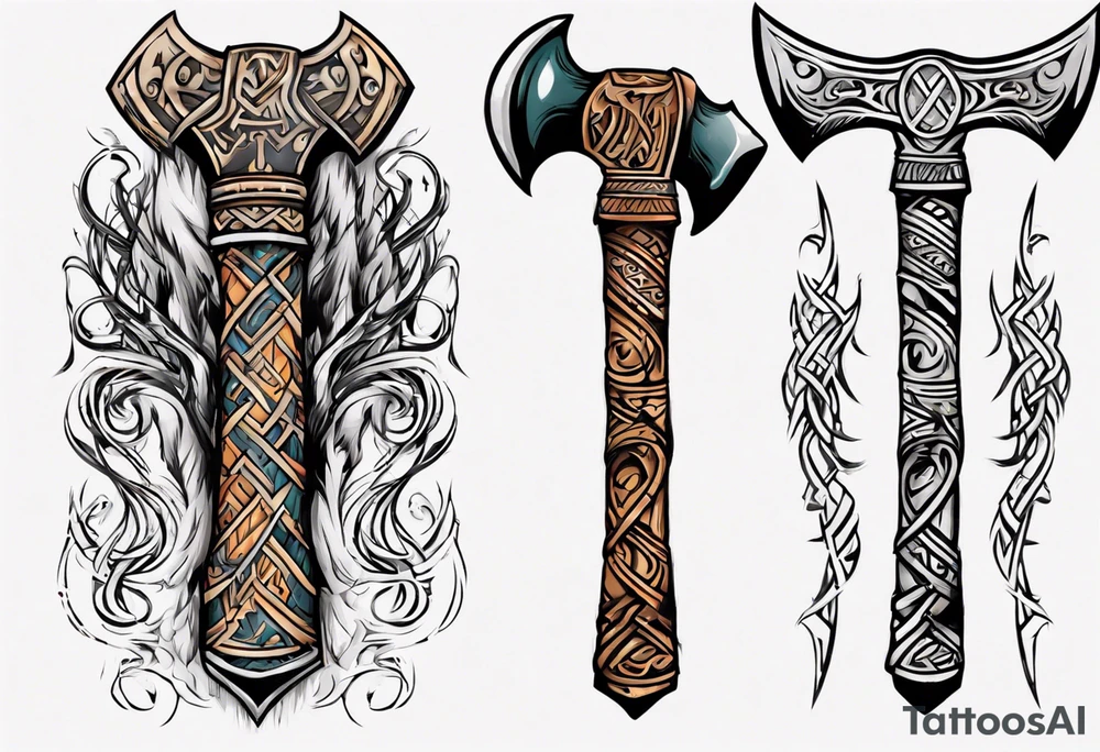 a viking axe tattoo idea