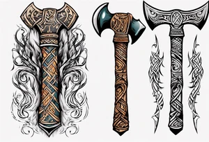 a viking axe tattoo idea