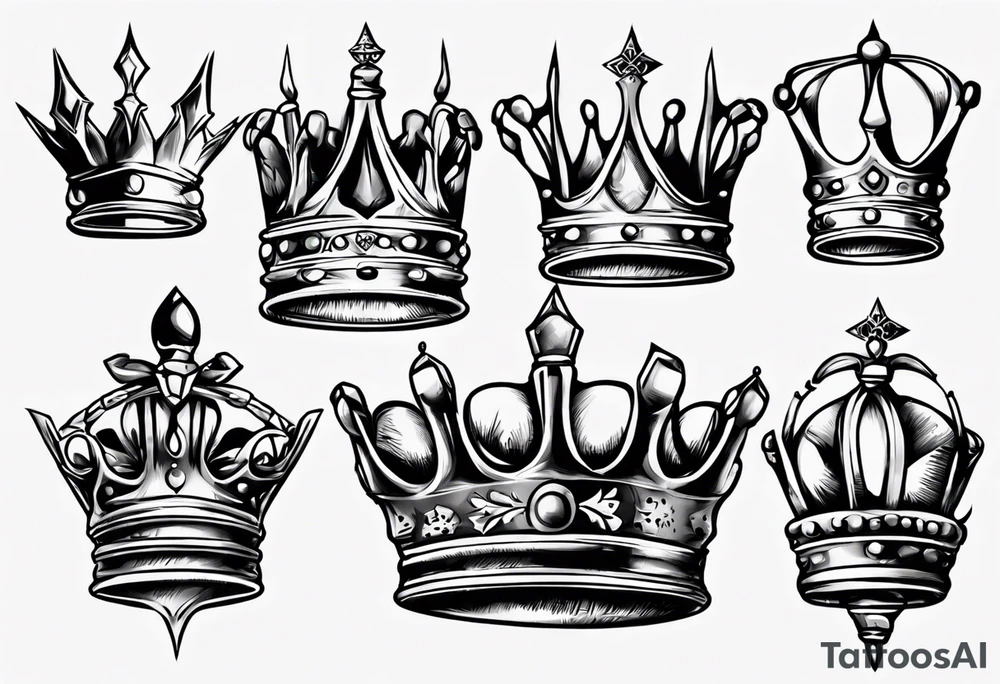 french king crown tattoo idea