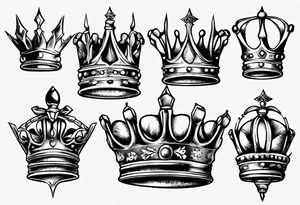 french king crown tattoo idea