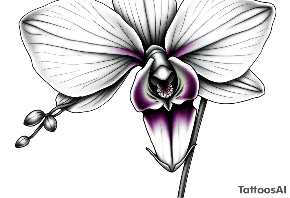 Orchid realistic with a mix with vagina tattoo idea