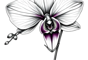 Orchid realistic with a mix with vagina tattoo idea