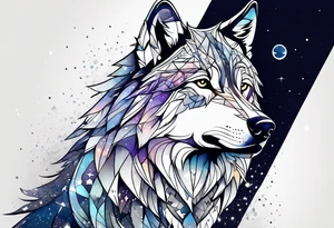 Constellation, animal wolf snow , géométric tattoo idea