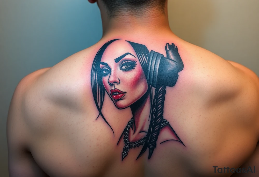 Lowrider art of a gangsta sadgirl tattoo idea