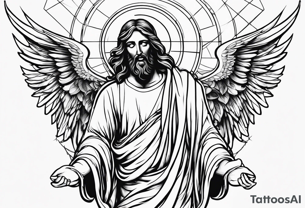 heaven, god, Jesus, angels tattoo idea