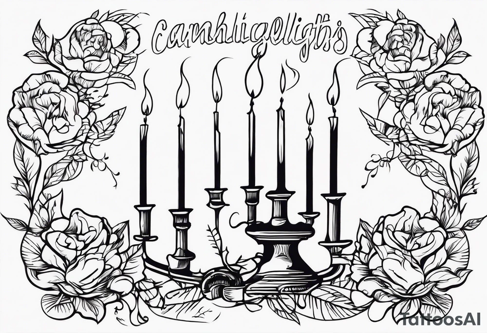 Bougie parchemins  phrase where candlelights flickers though the air is deathly still tattoo idea
