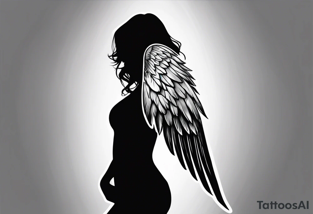 Dark angel wing tattoo idea