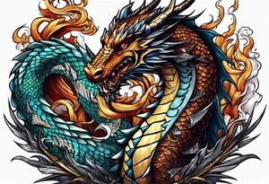 show me a tattoo design where there is a sword and a dragon wrapped around it tattoo idea