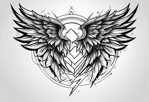 Wings lightning tattoo idea