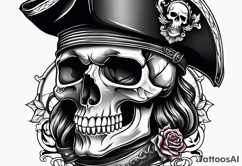 Skull pirate tattoo idea
