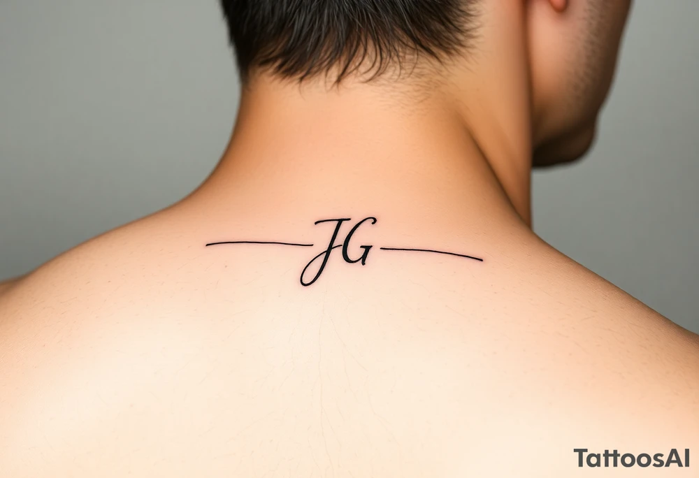 intials JG life line tattoo idea