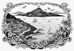 Virgin Islands map and virgin island views tattoo idea