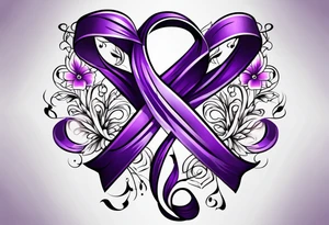 Purple cancer ribbon tattoo idea