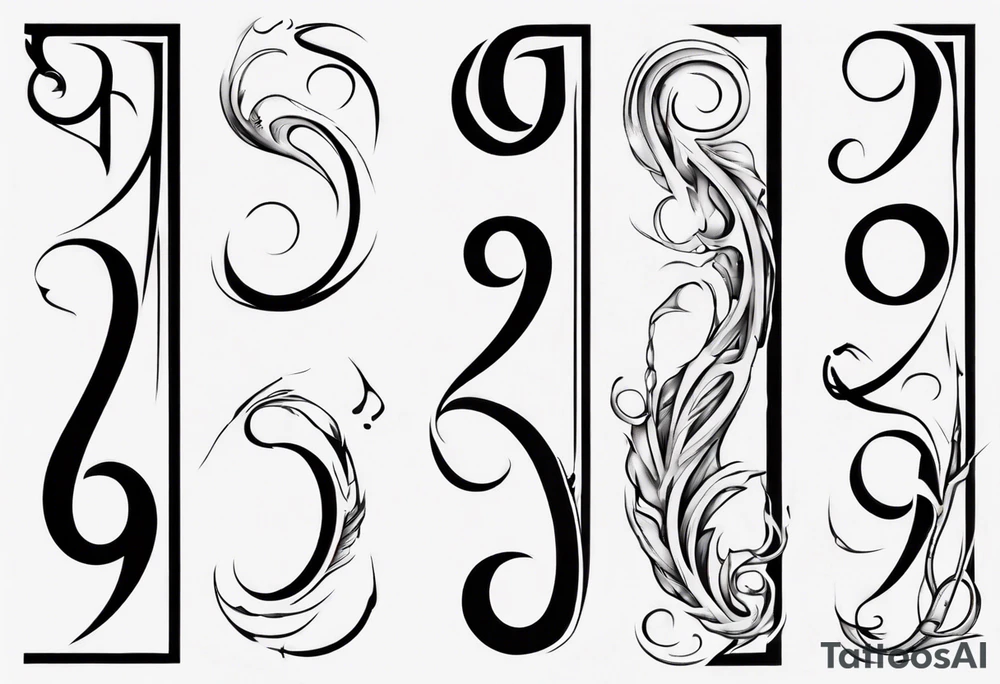 number 9 upside down and right side up connected in the middle. Tall and thin tattoo idea