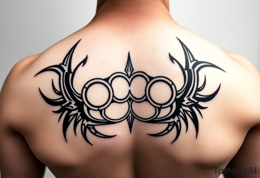 brass knuckles gangster vibe tattoo idea