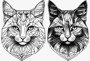 geometric cat tattoo idea