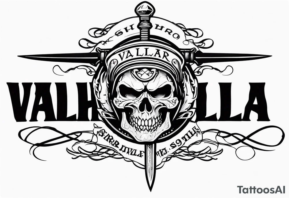 valhalla barb wire swords tattoo idea